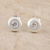 Zircon stud earrings, 'Shimmering Sphere' - Handmade Zircon and Sterling Silver Stud Earrings