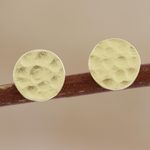 Gold-plated stud earrings, 'Golden Companion' - Gold-Plated Sterling Silver Stud Earrings