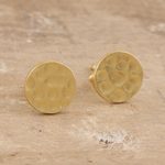 Gold-plated stud earrings, 'Golden Companion' - Gold-Plated Sterling Silver Stud Earrings