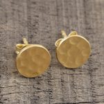 Gold-plated stud earrings, 'Golden Companion' - Gold-Plated Sterling Silver Stud Earrings