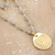 Collar colgante de calcedonia bañado en oro - Collar con colgante de calcedonia en plata de primera ley recubierta de oro