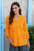 Embroidered tunic, 'Enchanted Garden Marigold' - Embroidered Orange Viscose Button Front Tunic from India (image 2b) thumbail