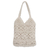 Macrame cotton shoulder bag, 'Boho Bliss' - Hand Knotted Macrame Cotton Shoulder Bag