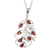 Rhodium-plated garnet pendant necklace, 'Dancing Bouquet' - Rhodium-Plated Sterling Silver Garnet Pendant Necklace