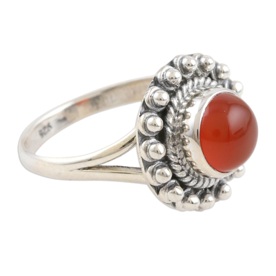 Sterling Silver and Carnelian Cocktail Ring
