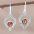 Tiger's eye dangle earrings, 'Striped Bliss' - Sterling Silver and Tiger's Eye Dangle Earrings (image 2) thumbail