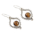 Tiger's eye dangle earrings, 'Striped Bliss' - Sterling Silver and Tiger's Eye Dangle Earrings (image 2c) thumbail