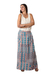 Viscose maxi skirt, 'Meena Bazaar in Teal' - Long Viscose Print Skirt (image 2a) thumbail