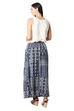 Viscose maxi skirt, 'Mughal Blue' - Viscose Print Maxi Skirt