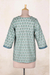 Embroidered cotton tunic, 'Summer Celebration' - Hand-Embroidered Floral-Motif Cotton Tunic (image 2c) thumbail