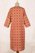 Embroidered cotton dress, 'Red Dreams' - Hand Embroidered Cotton Knee-Length Dress (image 2d) thumbail