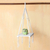 Macrame cotton and mango wood hanging shelf, 'Bohemian Wind' - Hand-Knotted Macrame Cotton Hanging Shelf