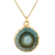 Gold-plated quartz necklace, 'Mystic Power in Green' - Gold-Plated Green Solar Quartz Pendant Necklace