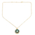 Gold-plated quartz necklace, 'Mystic Power in Green' - Gold-Plated Green Solar Quartz Pendant Necklace