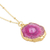 Gold-plated quartz necklace, 'Mystic Power in Pink' - Gold-Plated Pink Solar Quartz Pendant Necklace (image 2c) thumbail