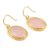 Gold-plated rose quartz dangle earrings, 'Pink Flame' - Gold-Plated Sterling Silver Rose Quartz Dangle Earrings
