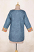 Block-printed cotton tunic, 'Paisley Buds' - Block-Printed Cotton Tunic with Paisley Motif (image 2c) thumbail