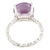 Rhodium-plated amethyst cocktail ring, 'Ultraviolet' - Rhodium-Plated Sterling Silver Amethyst Cocktail Ring