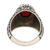 Men's garnet single stone ring, 'Burning Hearth' - Men's Garnet and Sterling Silver Cocktail Ring