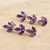 Rhodium-plated amethyst drop earrings, 'Violet Leaves' - Rhodium-Plated Sterling Silver Amethyst Earrings (image 2b) thumbail