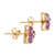 Gold-plated amethyst stud earrings, 'Regal Trio' - Gold-Accented Sterling Silver Amethyst Stud Earrings (image 2c) thumbail