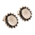 Rhodium-plated moonstone and sapphire button earrings, 'Midnight Joy' - Rhodium-Plated Moonstone and Sapphire Button Earrings