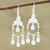 Rainbow moonstone chandelier earrings, 'Sky Dance' - Sterling Silver and Rainbow Moonstone Chandelier Earrings