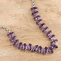 Rhodium-plated amethyst pendant necklace, 'Lilac Delight' - Rhodium-Plated Sterling Silver Amethyst Pendant Necklace
