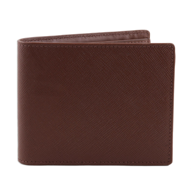 Men's leather wallet, 'Versatility' - Hand Crafted Men's Brown Leather Wallet