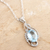 Blue topaz and cubic zirconia pendant necklace, 'Future Tense' - Blue Topaz and Cubic Zirconia Pendant Necklace (image 2) thumbail