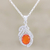 Carnelian and cubic zirconia pendant necklace, 'Temple Fire' - Carnelian and Cubic Zirconia Pendant Necklace (image 2) thumbail