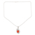 Carnelian and cubic zirconia pendant necklace, 'Temple Fire' - Carnelian and Cubic Zirconia Pendant Necklace (image 2d) thumbail