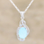 Chalcedony and cubic zirconia pendant necklace, 'Ice Palace' - Chalcedony and Cubic Zirconia Pendant Necklace