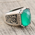 Men's onyx cocktail ring, 'Water Vision' - Handmade Men's Green Onyx Cocktail Ring (image 2b) thumbail