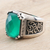 Men's onyx cocktail ring, 'Water Vision' - Handmade Men's Green Onyx Cocktail Ring (image 2c) thumbail