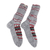 Hand-knit slipper style socks, 'Winter Festivity' - Thick Slipper Style Hand-Knit Calf-Length Grey Winter Socks