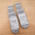 Calcetines estilo zapatilla tejidos a mano - Calcetines gruesos grises y blancos tejidos a mano de comercio justo