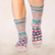 Calcetines estilo zapatilla tejidos a mano - Calcetines estilo zapatilla con estampado floral tejidos a mano de comercio justo