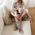 Hand-knit slipper style socks, 'Chai Tea' - Hand-Knit Geometric Patterned Thick Slipper Style Socks thumbail