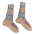 Hand-knit slipper style socks, 'Chai Tea' - Hand-Knit Geometric Patterned Thick Slipper Style Socks