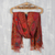 Jacquard wool shawl, 'Sunset Patchwork' - Jacquard and Embroidered Wool Shawl (image 2b) thumbail