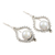 Cultured pearl dangle earrings, 'Blissful Night in White' - Cultured Pearl and Sterling Silver Dangle Earrings (image 2c) thumbail