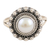 Cultured pearl cocktail ring, 'White Day' - Cultured Pearl and Sterling Silver Cocktail Ring thumbail