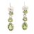 Peridot dangle earrings, 'Weightless in Green' - Peridot and Sterling Silver Dangle Earrings thumbail
