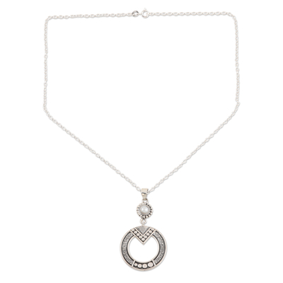 collar con colgante de perlas cultivadas - Collar con colgante de plata de ley y perlas cultivadas