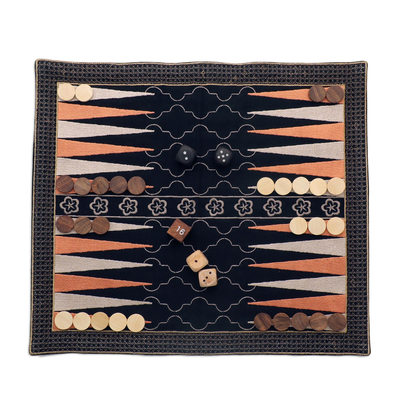 Canvas Backgammon Set with Embroidery