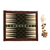 Backgammon-Set aus Baumwolle und Holz, „Ganga Star in Mint“ – Mehrfarbig besticktes Backgammon-Set