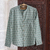 Men's cotton shirt, 'Floral Festivities' - Men's Mandarin-Style Collar Cotton Shirt (image 2e) thumbail