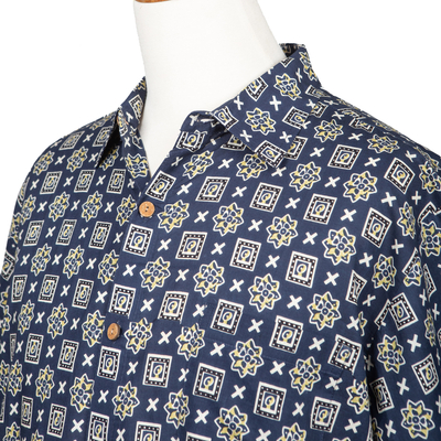 Baumwollhemd für Herren - Herrenhemd aus Siebdruck-Baumwolle