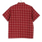 Men's cotton shirt, 'Floral Labyrinth in Red' - Men's Short-Sleeved Cotton Shirt from India